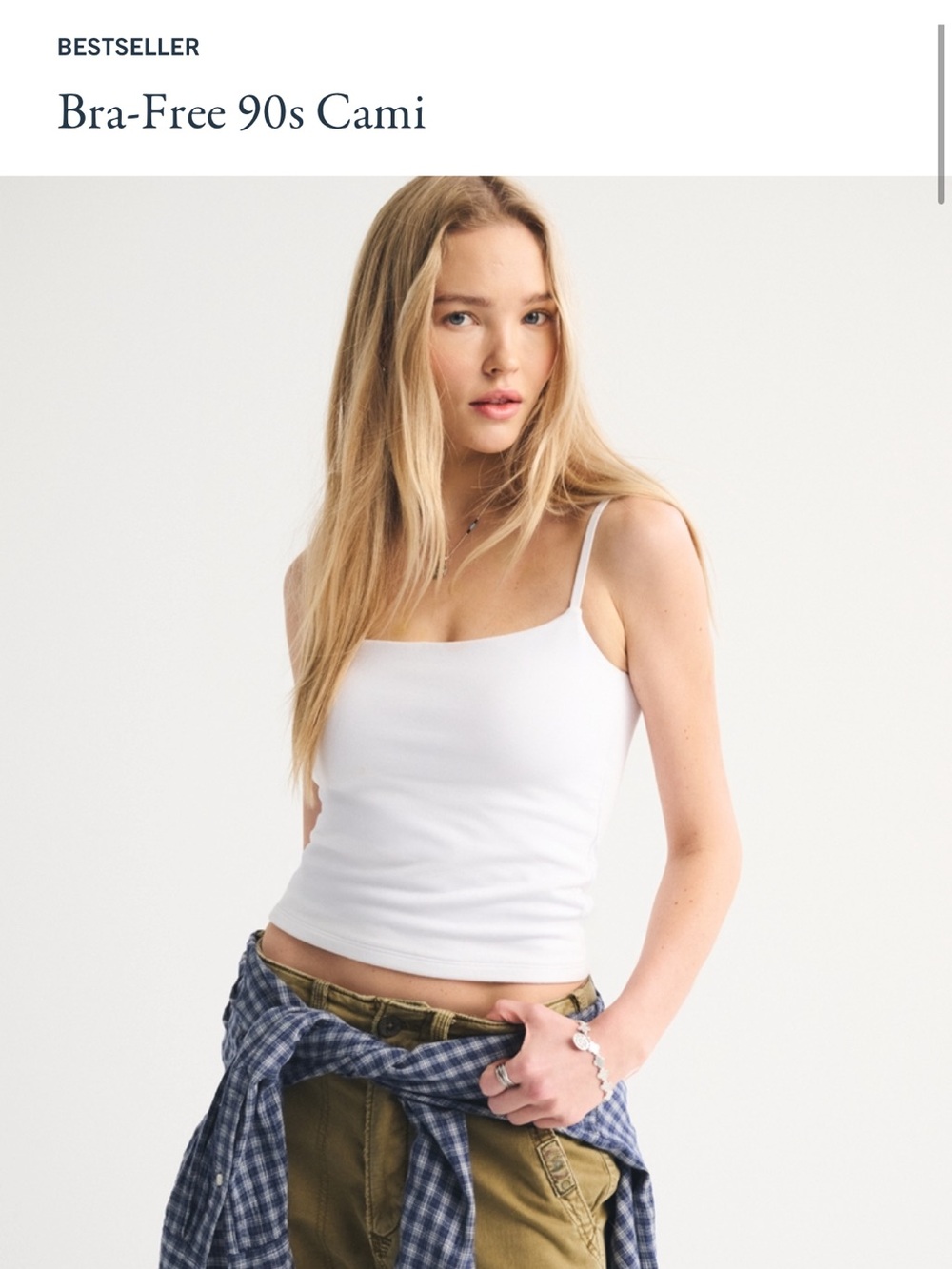 Abercrombie & Fitch White Slim 90s Cami